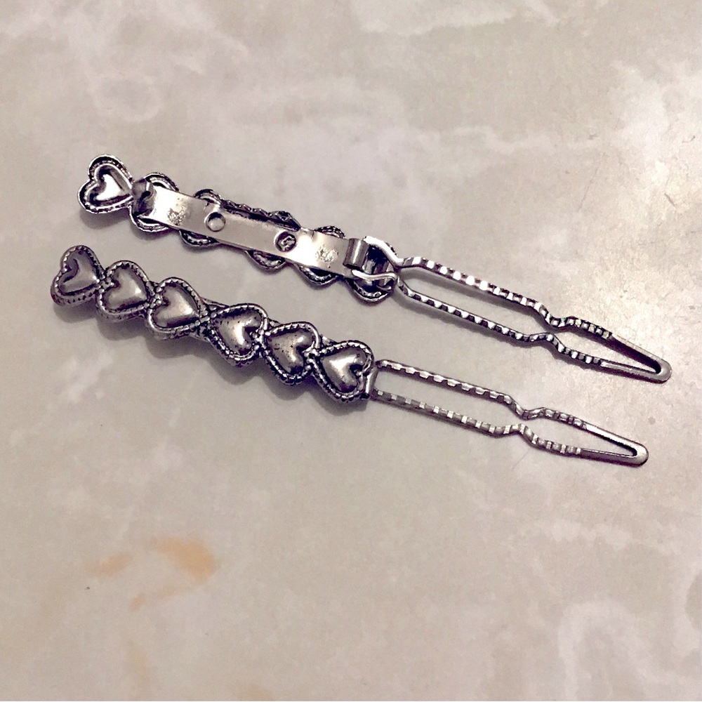Vintage 90’s Heart Link Hair Barrettes - Picture 3 of 5